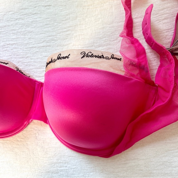 BNWT 36DD Logo Embroidery Lightly Lined Balconette Bra - Picture 5 of 8